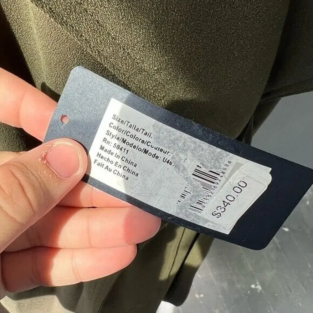 NWT Rachel Roy dark green water repellent crepe hooded trench coat w/ pockets - Picture 9 of 12